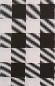 Buffalo karierte karierte Muster Tischdecke schwarz/weiß Vinyl Flanell Rückseite Var. Größe - Bild 1 von 5