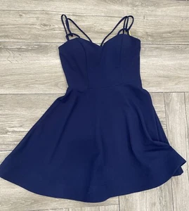 B Darlin Navy Blue Juniors Party Dress Size 7/8 - Picture 1 of 8