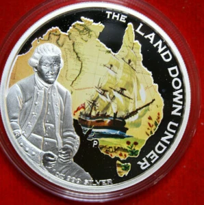 Australia 1 Dollaro 2013 "The Land Down Under" 1 Oz #F4786 PP-Proof Colorato 5k - Foto 1 di 10