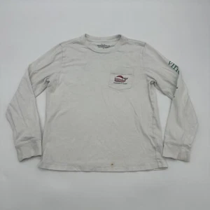 Vineyard Vines T-Shirt Long Sleeve Youth 7 Graphic Print Pocket White …#12957 - Picture 1 of 11