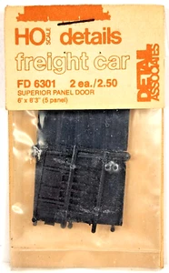 Detail Associates HO Scale #FD 6301 Superior Panel Door 6' x 8'3" 5 Panel (2/pk) - Picture 1 of 2