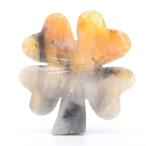 53mm Natural Pink Flower Agate Four Leaf Clover Crystal Gemstone Healing - Bild 1 von 2