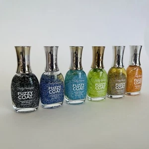 Lot of 6 Assorted Colors Sally Hansen Fuzzy Coat Textured Nail Polish - Picture 1 of 5