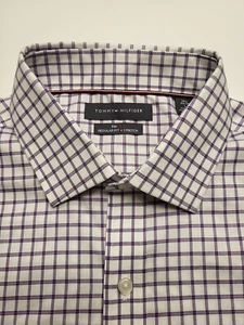 Camisa de manga larga con botones Tommy Hilfiger THFlex Regular Fit Stretch Morado Blanco - Imagen 1 de 3