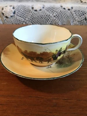 Antique Royal Doulton Cup and Saucer Coaching Days Made in England - image 1 of 4