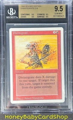 MTG 3rd Edition Revised 1994 Disintegrate BGS 9.5Q (TRUE QUAD) GEM MINT 93/94 - Image 1 of 4