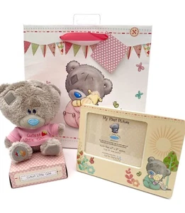 Me To You Tiny Tatty Teddy süßestes Baby Mädchen Plüschbär, Bilderrahmen und Geschenktüte - Bild 1 von 3