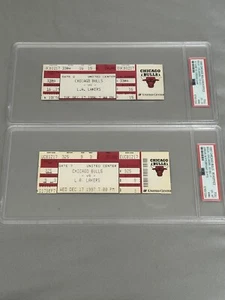 1996 & 1997 Kobe vs Jordan Full Tickets 1st Matchup & 1st 30 Point Game PSA RC - Picture 1 of 8