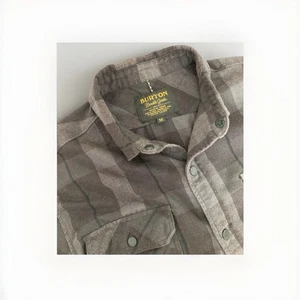 Burton Men’s M Gray Black Flannel Plaid Shirt Primaloft Outdoor Workwear - Picture 1 of 10
