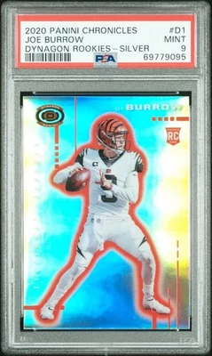 2020 Chronicles SILVER DYNAGON #D1 Joe Burrow RC ROOKIE Bengals PSA 9 MINT - Image 1 of 3