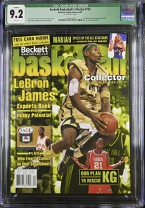 April 2003 Beckett Basketball Lebron James Cover CGC 9.2 Newsstand RC 153 RARE - Picture 1 of 2