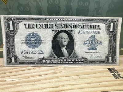 1923 US $1 Silver Certificate Large Note Horse Blanket (7) - Image 1 of 2