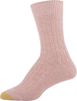 Gold Toe Womens Shoe Size 6-9 2-Pk. Ultra Soft Recycled Cable Boot Socks 1772 - Image 1 of 4