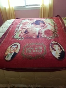 Gone With the Wind Plush Fleece Throw 60"x50" EUC - Picture 1 of 6