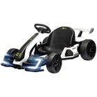HOMCOM 24V Electric Go Kart for Kids with Adjustable Seat, Music, White