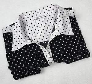 Notations Damen Bluse schwarz-weiß gepunktet verstellbare Ärmel wahrscheinlich XL - Bild 1 von 6