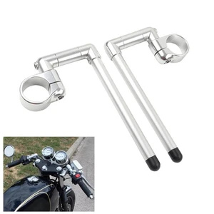 52MM Cafe Racer Bars 7/8" Motorcycle Universal Clip-On Handlebar Fork Tube - Picture 1 of 11