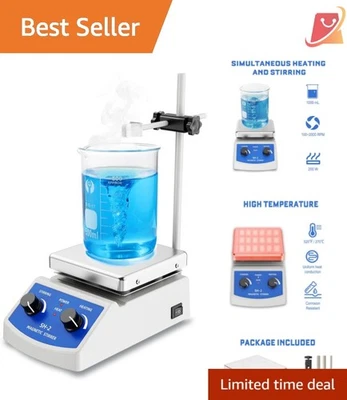 Magnetic Stirrer Hot Plate 180W 520℉ Max Adjustable 100-2000rpm Laboratory - Image 1 of 4