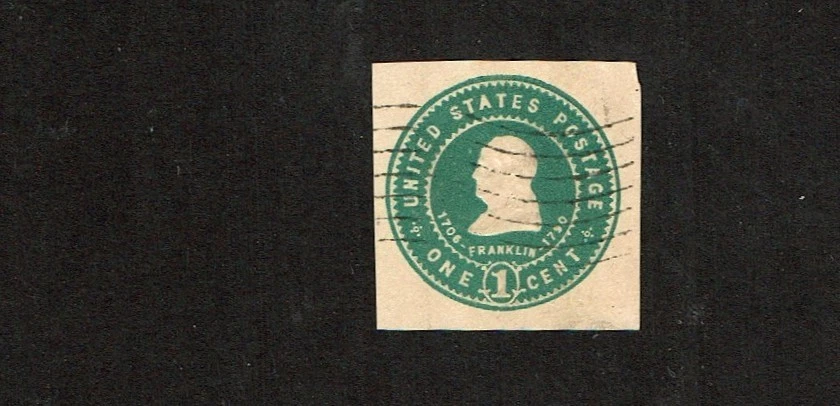 1903 U.S. STAMPED ENVELOPE Hartford Mfg 1c Grn/Amber FRANKLIN Sc#U380 Used - Image 1 of 1