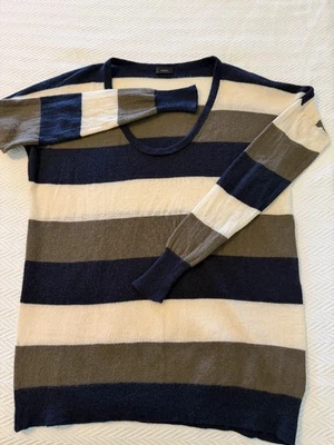 Suéter túnica JOSEPH para mujer ligero cuello en U 100 % cachemir rayas grandes S Foto 1 de 4