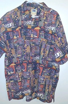 Camisa Avi Kahala Abotonada Para Hombres XL Pez Marlín Hawaiana Clásica Foto 1 de 3