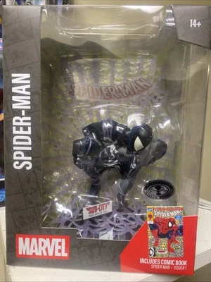 McFarlane Toys Spider-Man Black Suit Platinum  Figure New - Image 1 of 4