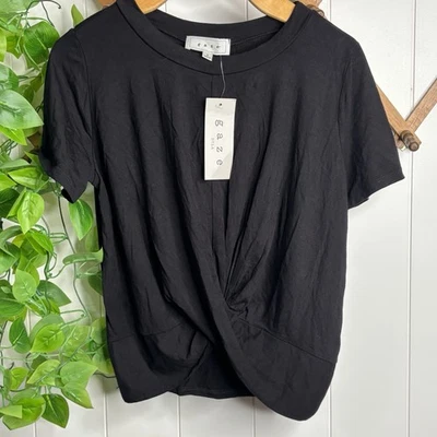 Camisa Gaze Manga Corta Frontal Twist Talla Pequeña Negra Nueva con Etiquetas Foto 1 de 4