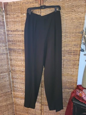 Pantalones de vestir vintage Rena Rowan negros de lana cintura alta talla 12 forrados plisados Foto 1 de 4