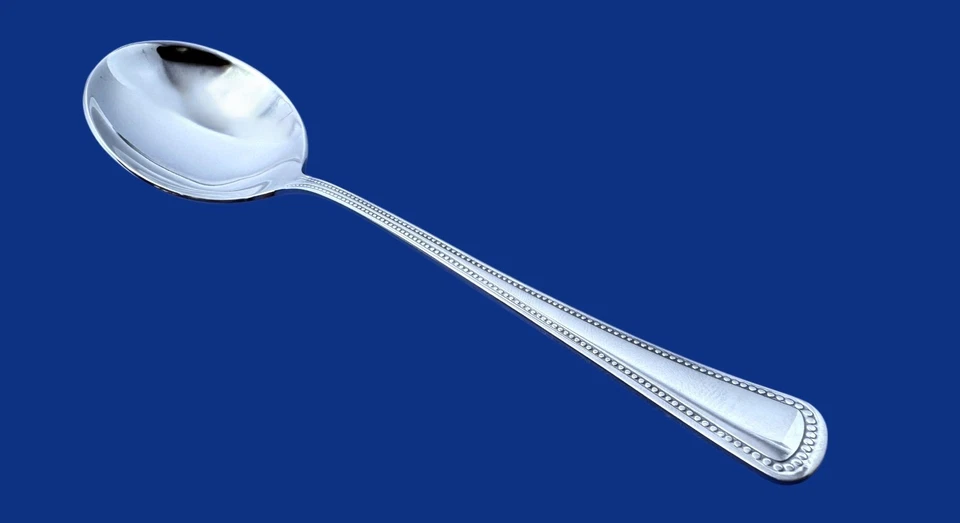 Oneida NEEDLEPOINT BEADED ARTISTRY Stainless - Cream Soup Spoon 5 3/4"  - NEW - Image 1 of 1