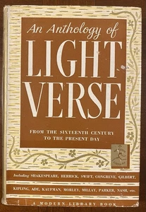 An Anthology of Light Verse pre-1946 Modern Library HC w/DJ orig 95 cents - Picture 1 of 8