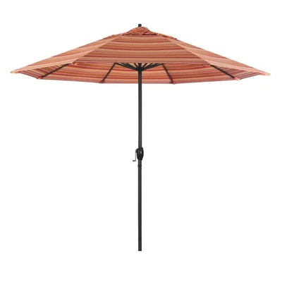 9' Rd Aluminum Patio Umbrella, Crank Lift, Auto Tilt, Black Finish, Sunbrella... - Image 1 of 4