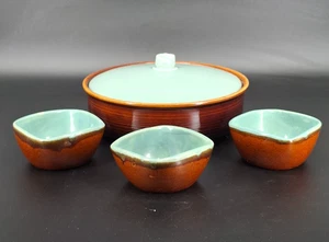 Red Wing Pottery Village Green USA 10" Round Covered Casserole & 3 Sm Bowls READ - Picture 1 of 18