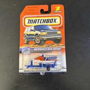 1999 Matchbox #8 Watercraft with Trailer (Orange & White) - Picture 1 of 2