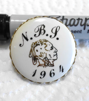 Vintage Ceramic & Metal Button 1 1/4" N.B.S. 1964 National Button Society - Image 1 of 4