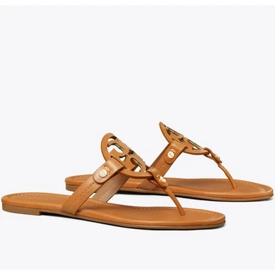 Сандалии-шлепанцы Tory Burch размер 7,5 Miller желтовато-коричневые кожа напа - Изображение 1 из 4