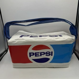 Borsa pranzo morbida isolata vintage anni 70-80 Pepsi Cola rara FLIP TOP logo refrigeratore spiaggia - Foto 1 di 15