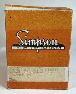 Simpson 55ET Elapsed Time Indicator 3580 115 V 60 Hz NOS mit Montagematerial - Bild 1 von 4