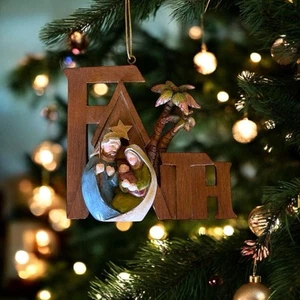 Rare Vintage Nativity "FAITH" Ornament –A Beautiful Symbol of the Season 4 1/8"H - Imagen 1 de 8