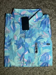 NEW Men's Hurley Blue Short Sleeve Woven Shirt Size XLarge MSRP $55.00 - Picture 1 of 7
