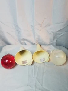 Antiker roter Komet Feuerlöscher & seltene Klammern rot weiß Paar wie abgebildet - Bild 1 von 11