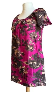 Joules Audrey Linen (55%) Mix Top Tunic Pink Mix Size 10 - Picture 1 of 16