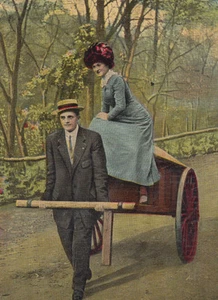 I am Working Hard Romance Bamforth Postcard - Picture 1 of 3