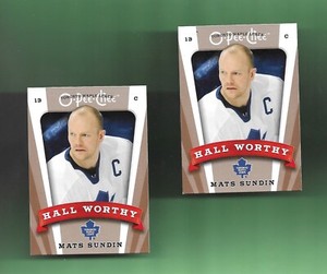 X2! TORONTO MAPLE LEAFS! MATS SUNDIN 2006-07 O-PEE-CHEE HALL WORTHY # 669