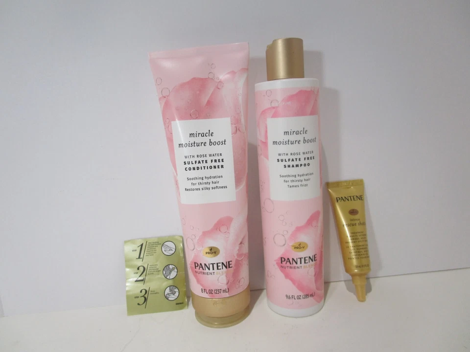 Pantene Miracle Moisture Boost Rose Water 1x Shampoo 2x Conditioner P
