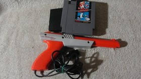 Nintendo NES Super Mario Bros Duck Hunt Juego Paquete, Pistola Zapper Probada/Limpiada