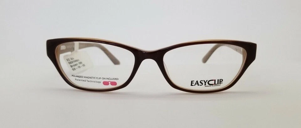 Easyclip Womens EC324 Brown Eyeglass Sunglass Prescription Grade Frame Polarized