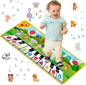 Kids Musical Piano Mats, Dance Mat Gifts Toys for 1 2 3 4 5 6 Year Old Girls Boy - Picture 1 of 9