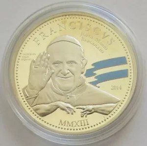 Cook-Inseln 2 Dollars 2014 Papst Franziskus 1/2 Oz Silber - Bild 1 von 2