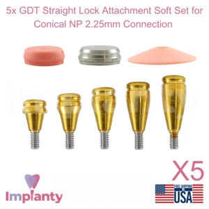 Juego de 5 accesorios de bloqueo recto dental de silicona suave sistema cónico NP 2,25 mm - Imagen 1 de 12