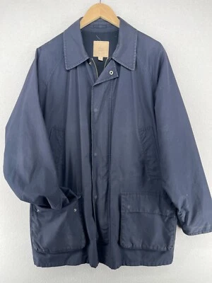 BROOKS BROTHERS Jacket Mens M Windbreaker Snap Zip Removable Hood Outdoor Blue - Image 1 of 4